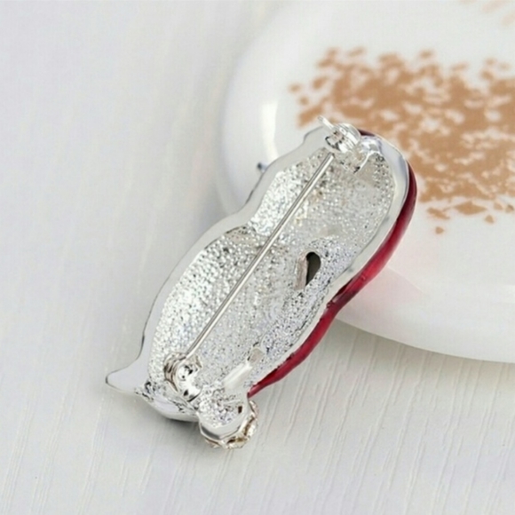 Penguin Santa Hat Christmas Brooch - Picture 3 of 4